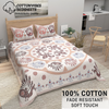 Royal Peacock Print Pure Cotton Super King Size Bedsheet 108x108 for Double Bed with 2 Pillow Covers