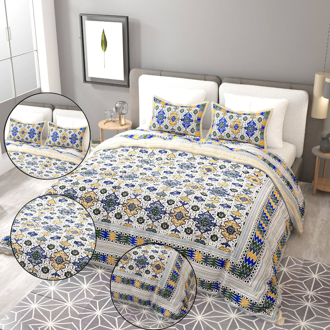 Blue Regal Dream Cotton Bedsheet
