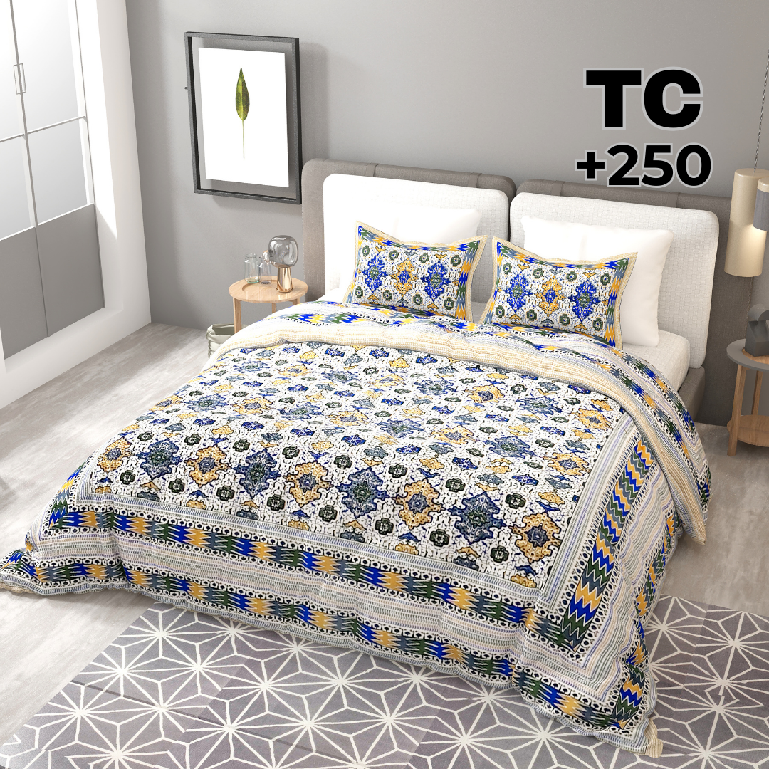 Blue Regal Dream Cotton Bedsheet