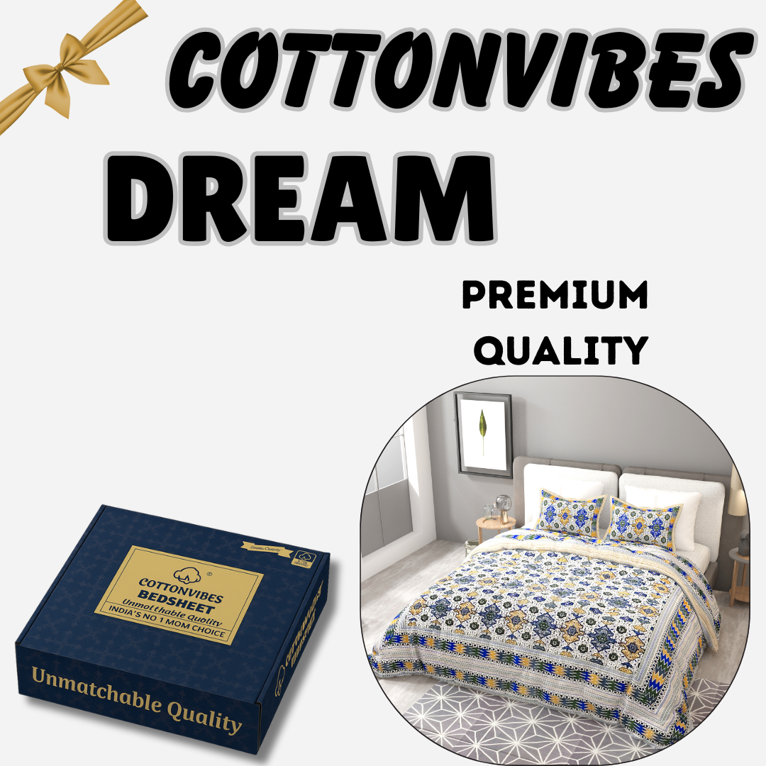 Blue Regal Dream Cotton Bedsheet