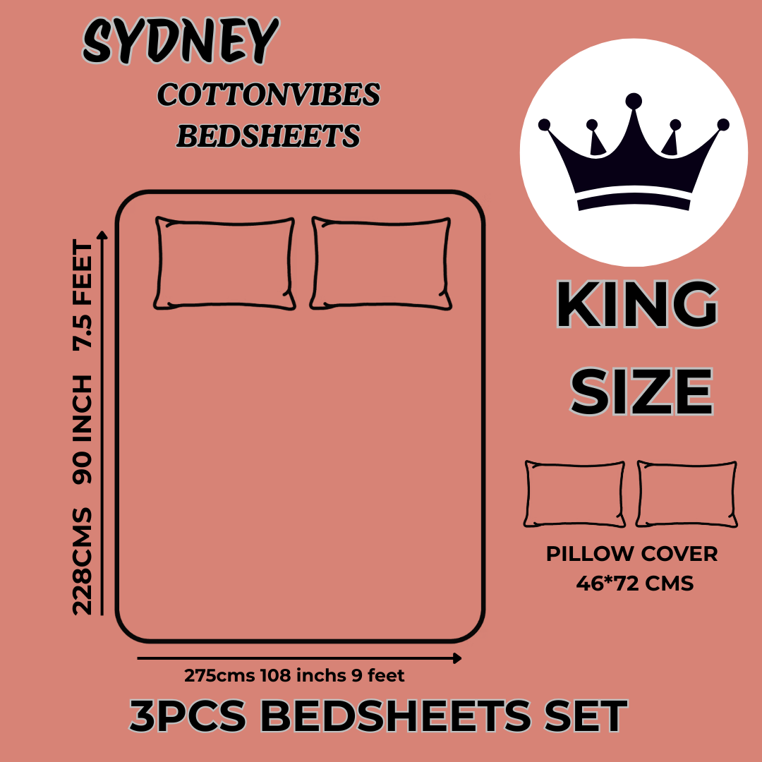 Sydney Red Paisley Charm Pure Cotton King Size Bedsheet (90x108) with 2 Pillow Covers