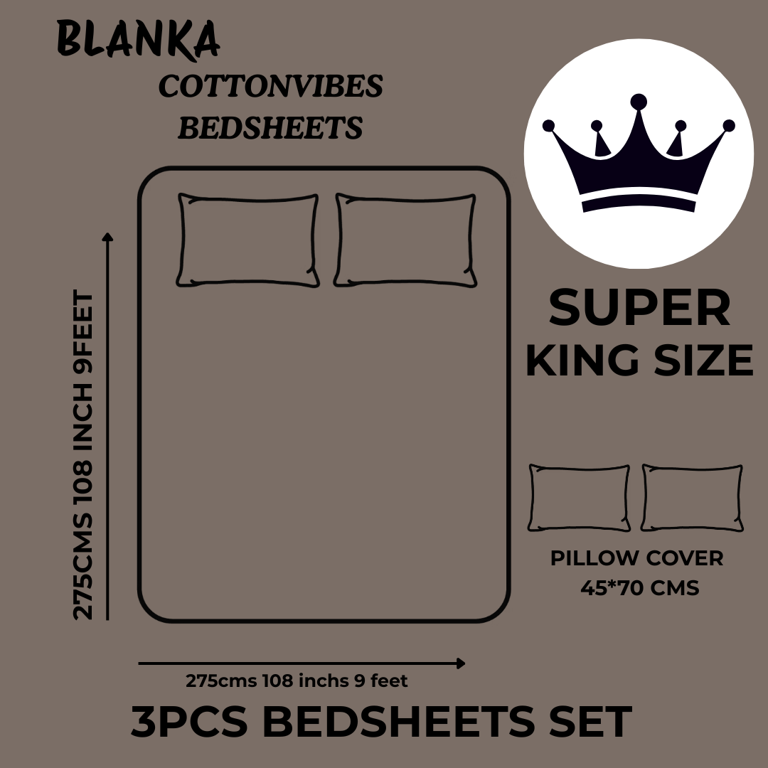 Royal Mosaic Star Pure Cotton Super King Size Bedsheet (108x108) with 2 Pillow Covers