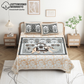 CHITRAKALA Hathi Maharaja – Golden King Size Bedsheet with Pillow Covers