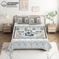 Chitrakala Hathi Maharaja – Grey King Size Bedsheet with Pillow Covers