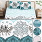 Chitrakala Camel Print King Size Bedsheet – Pure Cotton, SKY BLUE, with 2 Pillow Covers