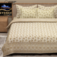 Sydney Golden Bloom Pure Cotton King Size Bedsheet (90x108) with 2 Pillow Covers