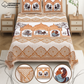 Chitrakala Palki Darbar – Golden King Size Bedsheet with Pillow Covers