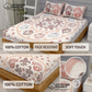 Royal Peacock Print Pure Cotton Super King Size Bedsheet 108x108 for Double Bed with 2 Pillow Covers