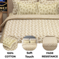 Sydney Golden Bloom Pure Cotton King Size Bedsheet (90x108) with 2 Pillow Covers