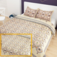 Sydney Cream Heritage Pure Cotton King Size Bedsheet (90x108) with 2 Pillow Covers