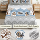 Chitrakala Palki Darbar – Blue Grey King Size Bedsheet with Pillow Covers