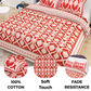 Sydney Red Paisley Charm Pure Cotton King Size Bedsheet (90x108) with 2 Pillow Covers