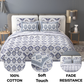 Sydney Purple Blossom Pure Cotton King Size Bedsheet (90x108) with 2 Pillow Covers