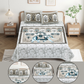 Chitrakala Hathi Maharaja – Grey King Size Bedsheet with Pillow Covers