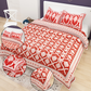Sydney Red Paisley Charm Pure Cotton King Size Bedsheet (90x108) with 2 Pillow Covers