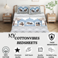 Chitrakala Palki Darbar – Blue Grey King Size Bedsheet with Pillow Covers