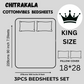 Chitrakala Palki Darbar – Blue Grey King Size Bedsheet with Pillow Covers
