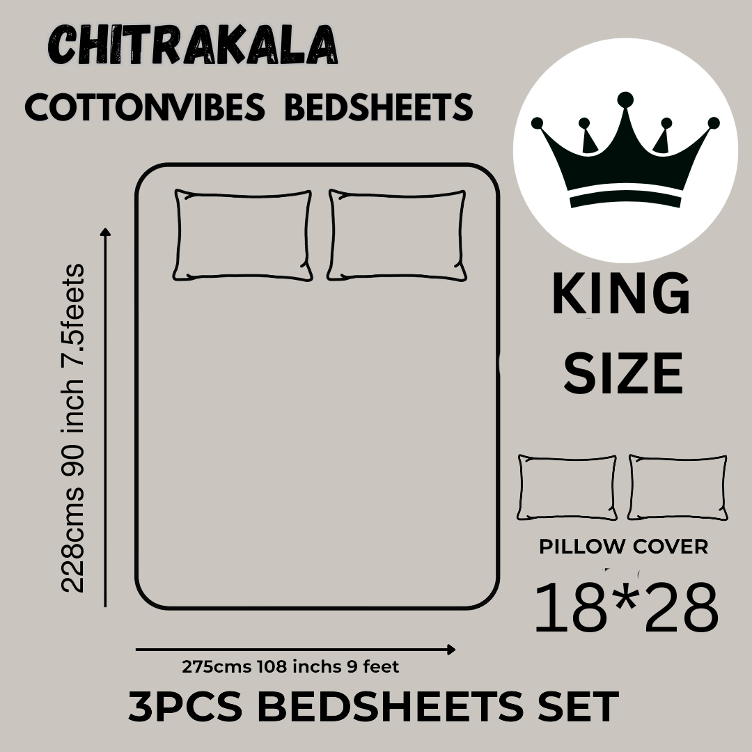Chitrakala Hathi Maharaja – Pista Green King Size Bedsheet with Pillow Covers